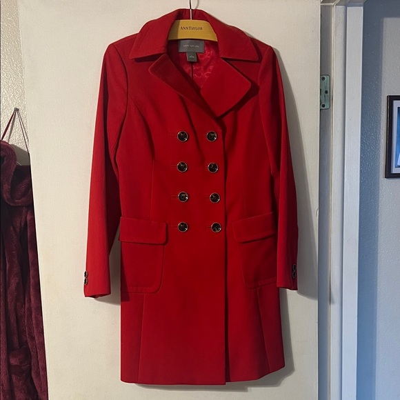 Ann Taylor Jackets & Blazers - Ann Taylor Vibrant Red Double Breasted Coat